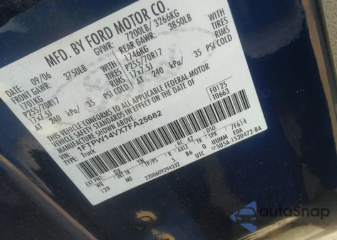 2007 Ford F-150 Fx4/Lariat/Xlt from USA, damaged, VIN 1FTPW14VX7FA25682